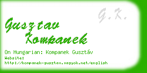 gusztav kompanek business card