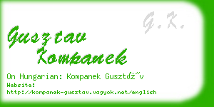 gusztav kompanek business card